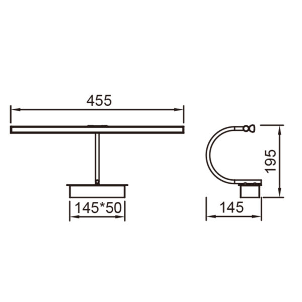 Aplique Led, Alumbracuadros-Espejo, 45cm, Cuero, 8W, 3000K - Imagen 2