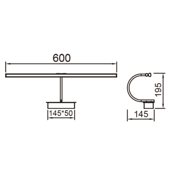 Aplique Led, Alumbracuadros-Espejo, 60cm, Cuero, 12W, 3000K - Imagen 3