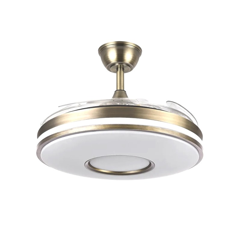 Ventilador San Martín II Color Cuero Motor DC 107Ø Aspas Retractiles App 2 Ventilador San Martín II Color Cuero Motor DC 107Ø Aspas Retractiles App - Imagen 2