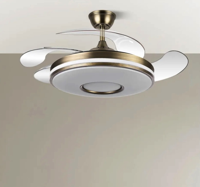 Ventilador San Martín II Color Cuero Motor DC 107Ø Aspas Retractiles App 3 Ventilador San Martín II Color Cuero Motor DC 107Ø Aspas Retractiles App - Imagen 3