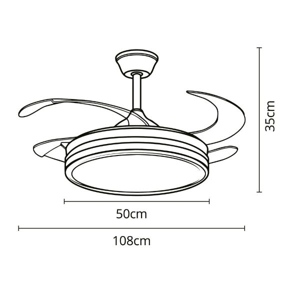 Ventilador San Martín II Color Cuero Motor DC 107Ø Aspas Retractiles App 4 Ventilador San Martín II Color Cuero Motor DC 107Ø Aspas Retractiles App - Imagen 4