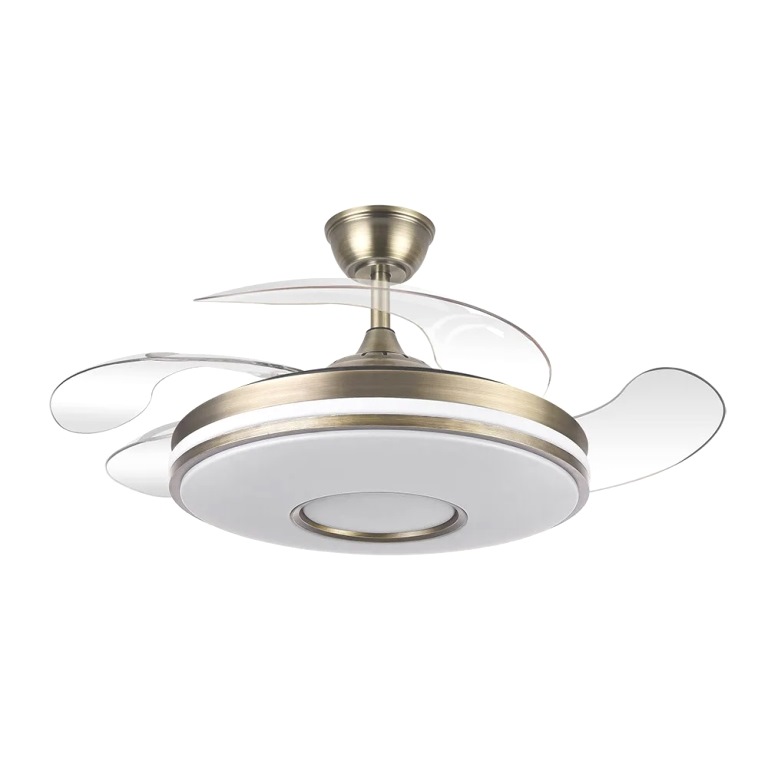 Ventilador San Martín II Color Cuero Motor DC 107Ø Aspas Retractiles App 1 Ventilador San Martín II Color Cuero Motor DC 107Ø Aspas Retractiles App