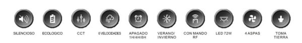 Ventilador Diana 108Ø 4 Aspas Retráctiles Blanco Motor DC - Imagen 4